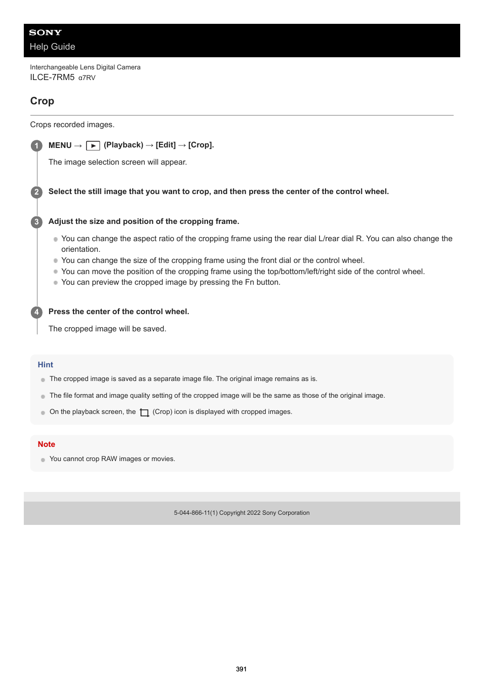 Crop, Help guide | Sony PCM-A10 High-Resolution Audio Recorder User Manual | Page 391 / 535