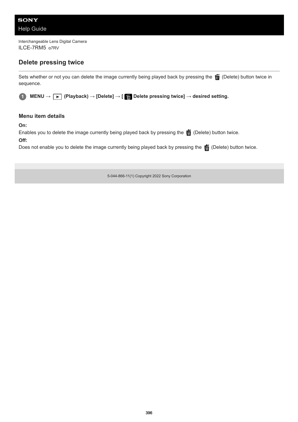 Delete pressing twice | Sony PCM-A10 High-Resolution Audio Recorder User Manual | Page 396 / 535