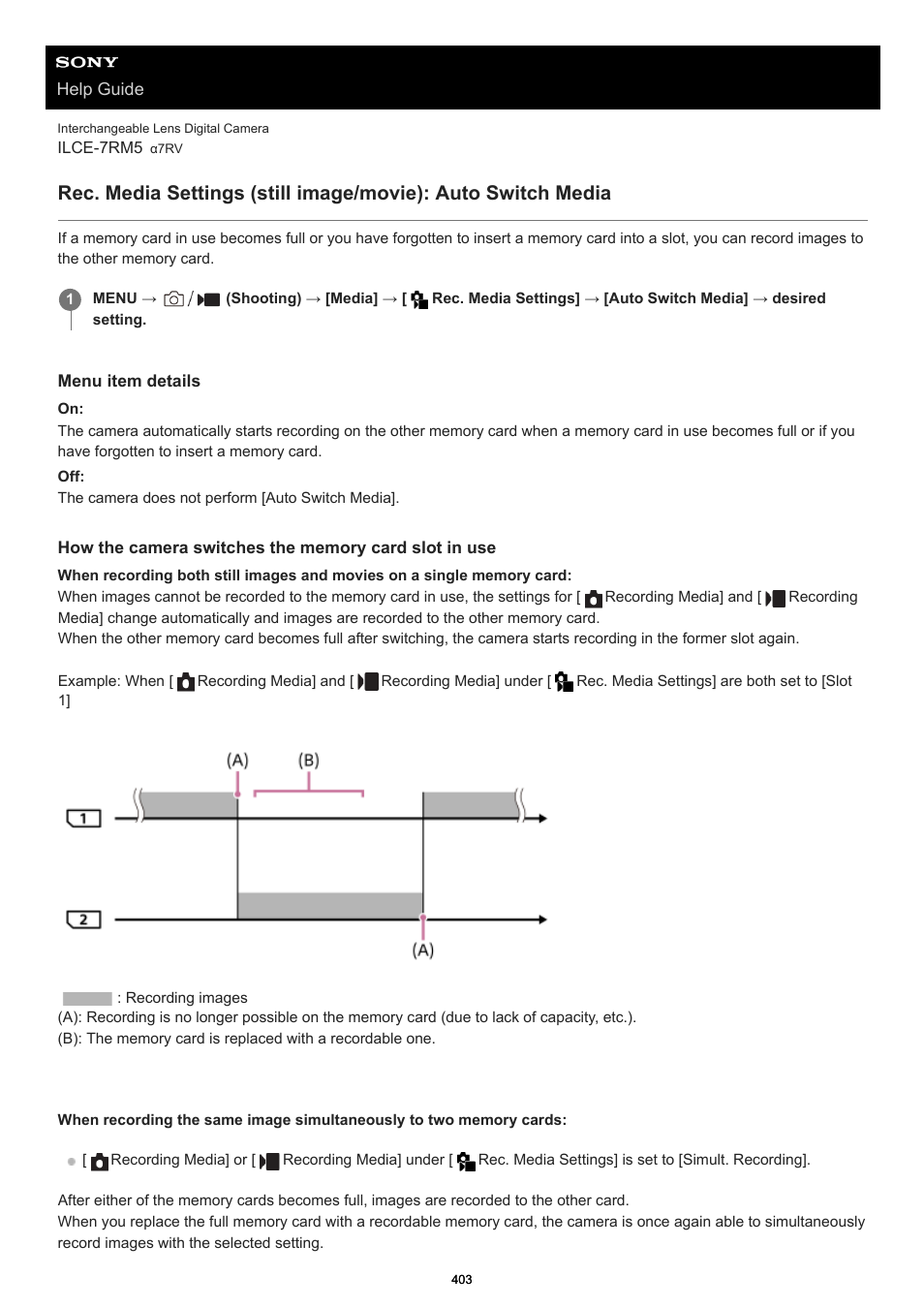 Rec. media settings: auto switch media | Sony PCM-A10 High-Resolution Audio Recorder User Manual | Page 403 / 535