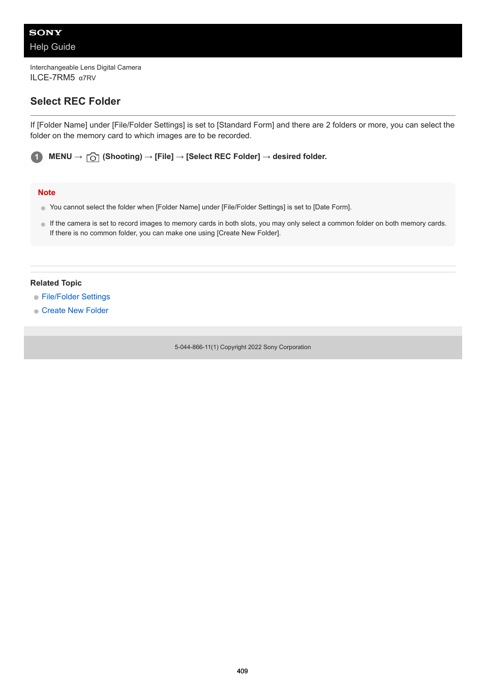 Select rec folder | Sony PCM-A10 High-Resolution Audio Recorder User Manual | Page 409 / 535