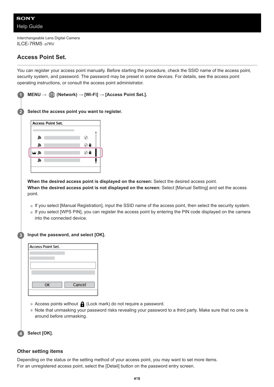 Access point set | Sony PCM-A10 High-Resolution Audio Recorder User Manual | Page 419 / 535