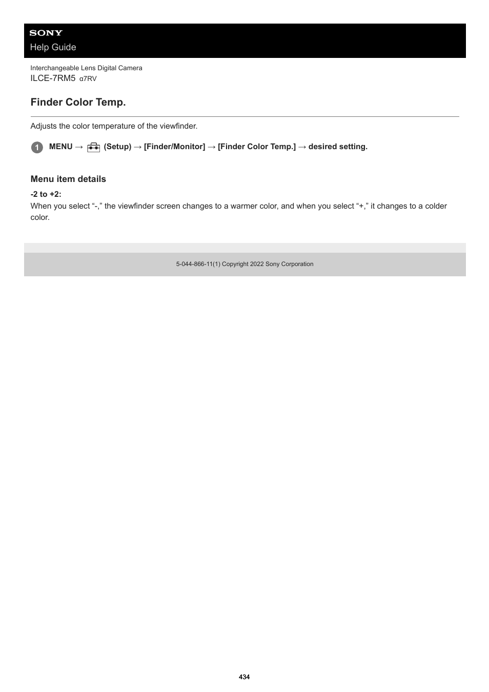 Finder color temp | Sony PCM-A10 High-Resolution Audio Recorder User Manual | Page 434 / 535