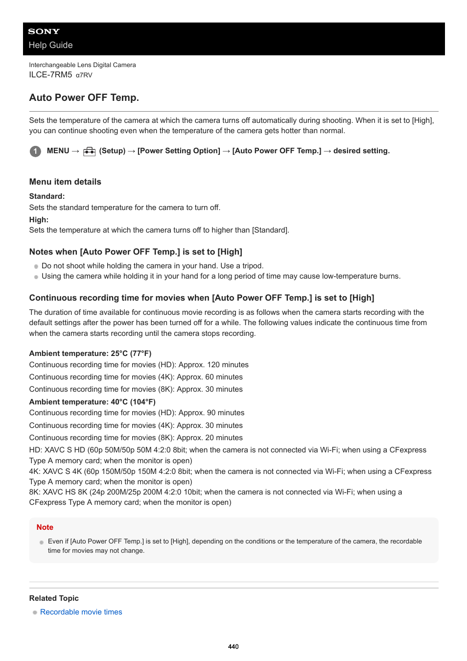 Auto power off temp | Sony PCM-A10 High-Resolution Audio Recorder User Manual | Page 440 / 535
