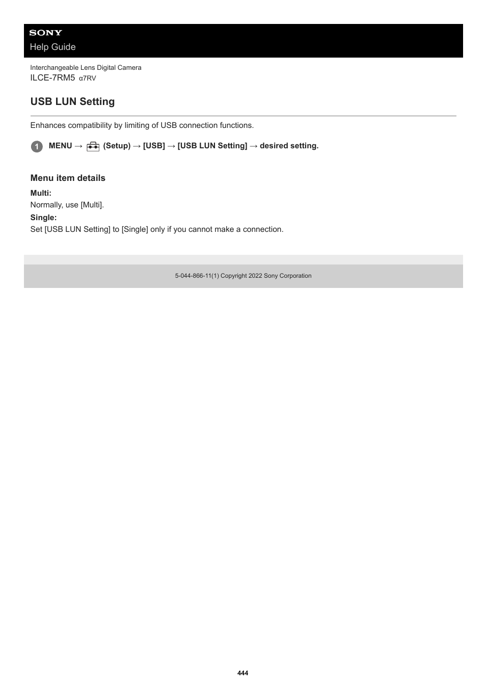 Usb lun setting | Sony PCM-A10 High-Resolution Audio Recorder User Manual | Page 444 / 535