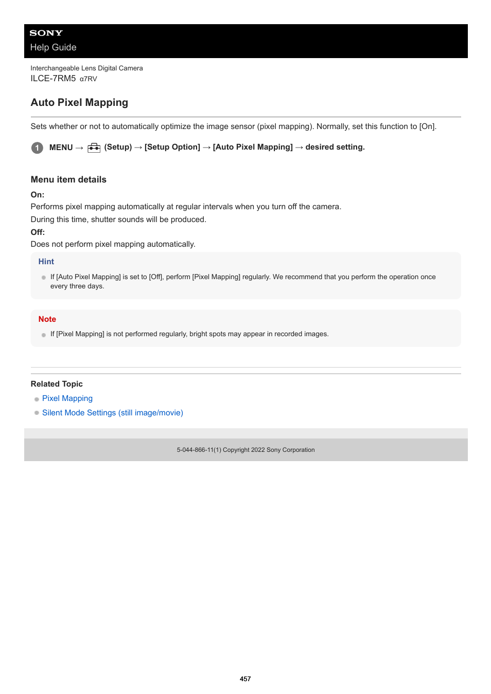 Auto pixel mapping | Sony PCM-A10 High-Resolution Audio Recorder User Manual | Page 457 / 535