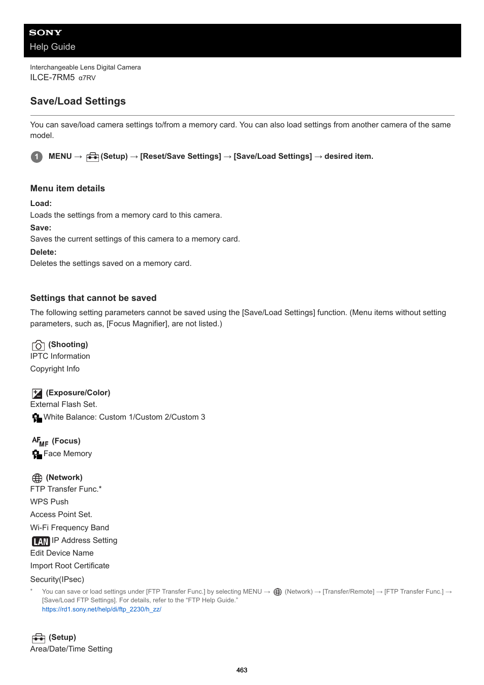 Save/load settings | Sony PCM-A10 High-Resolution Audio Recorder User Manual | Page 463 / 535