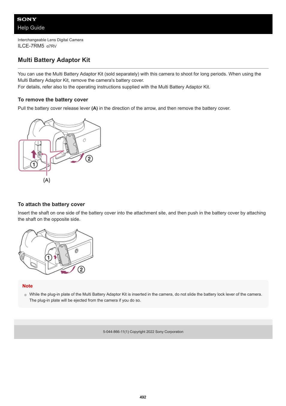 Multi battery adaptor kit | Sony PCM-A10 High-Resolution Audio Recorder User Manual | Page 492 / 535