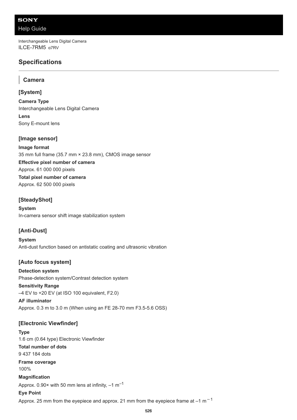 Specifications | Sony PCM-A10 High-Resolution Audio Recorder User Manual | Page 526 / 535