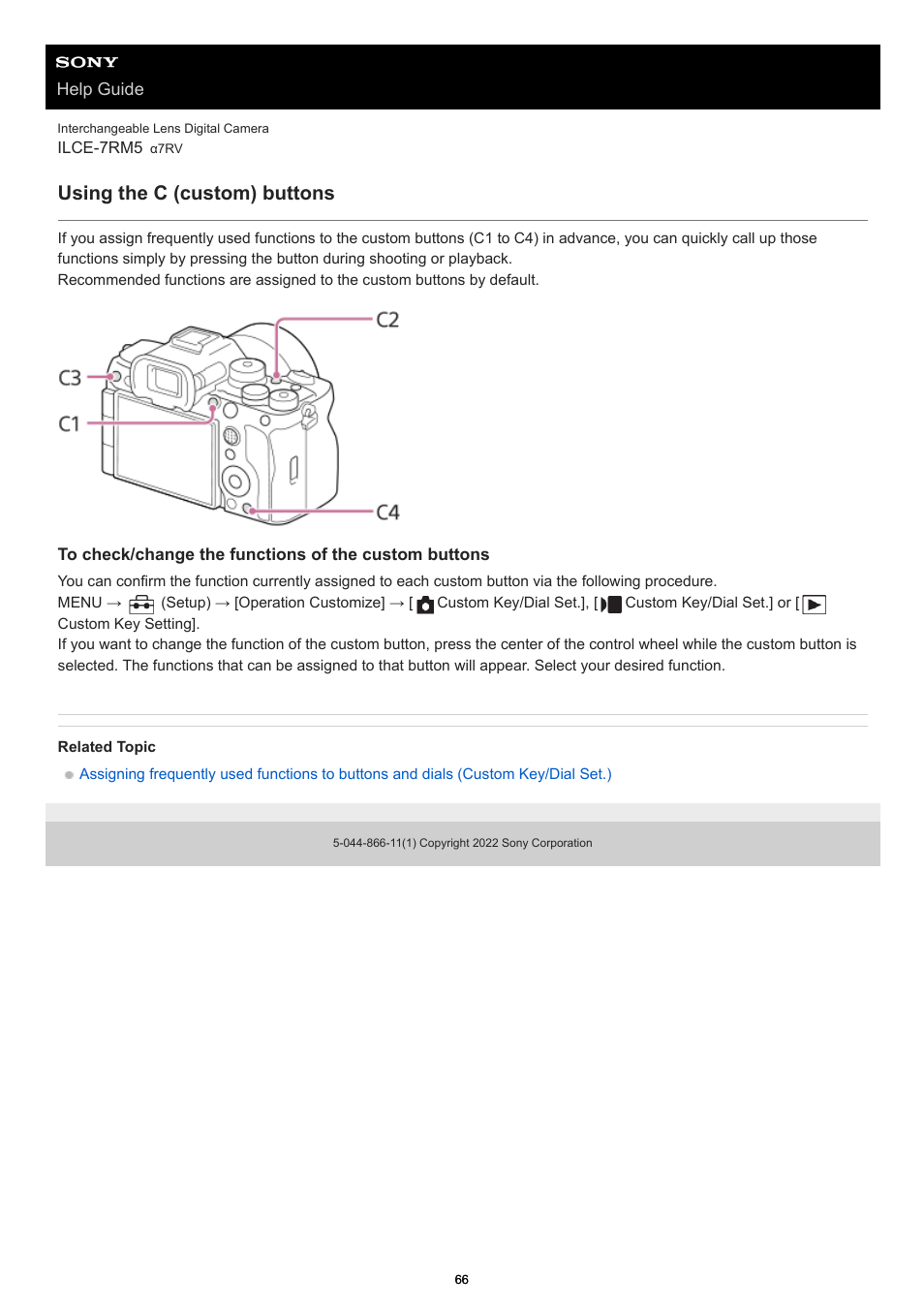 Using the c (custom) buttons | Sony PCM-A10 High-Resolution Audio Recorder User Manual | Page 66 / 535