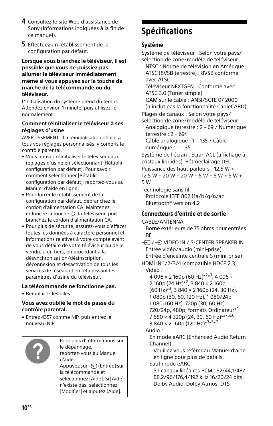 Spécifications, Système, Connecteurs d’entrée et de sortie | Sony ECM-678/9X Shotgun Microphone User Manual | Page 22 / 40