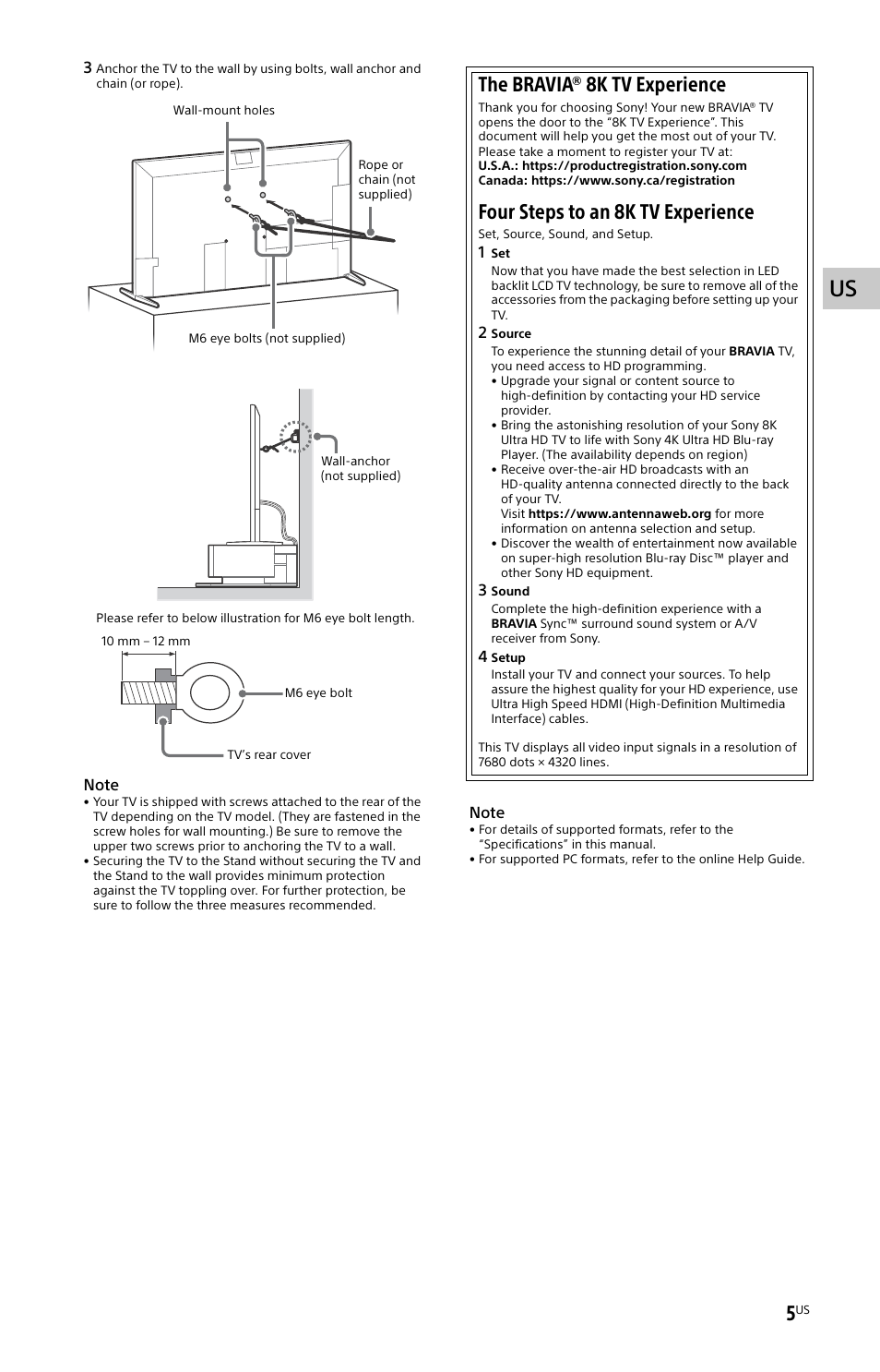 The bravia ® 8k tv experience, Four steps to an 8k tv experience | Sony ECM-678/9X Shotgun Microphone User Manual | Page 5 / 40