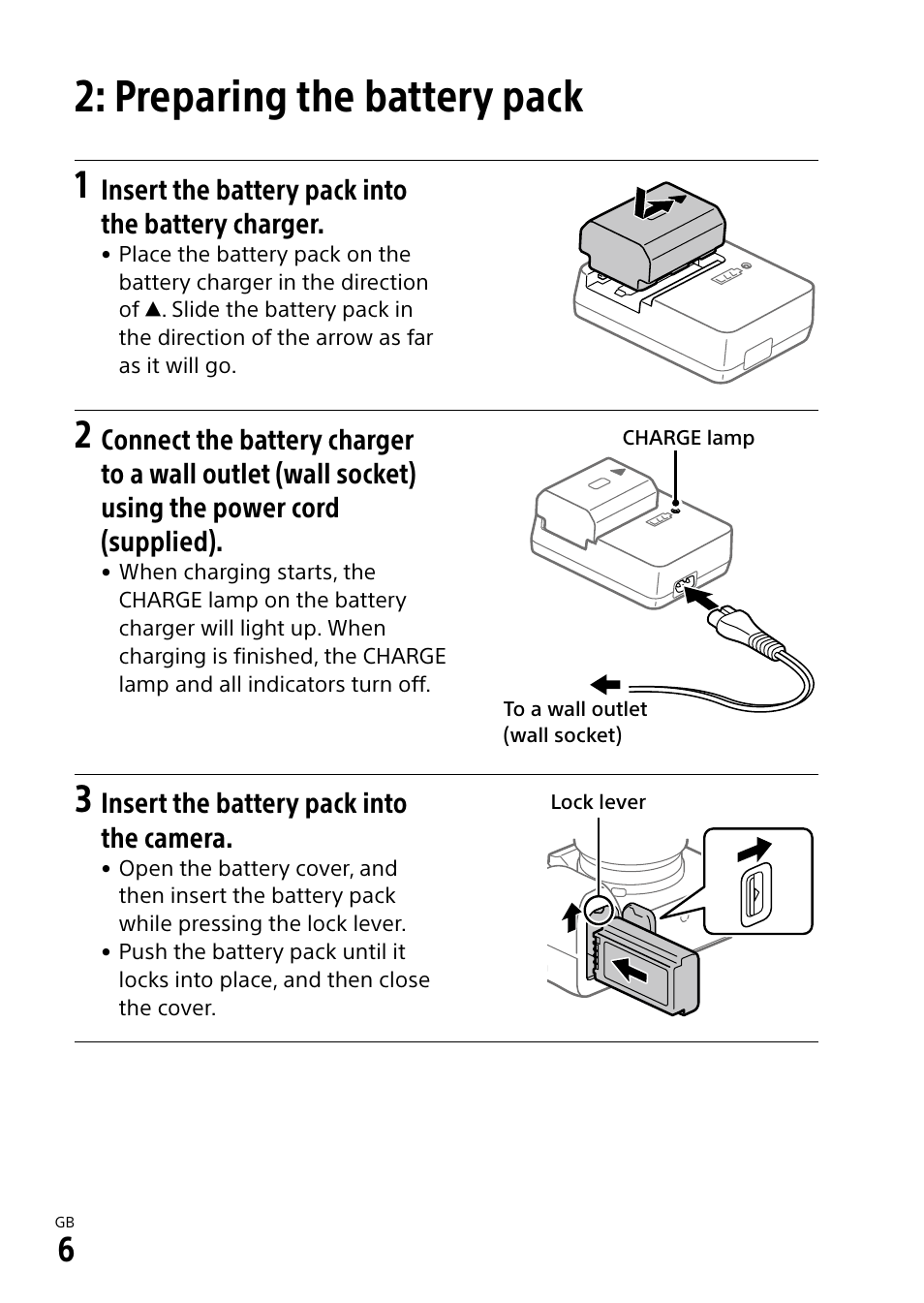 Preparing the battery pack | Sony ECM-674 Shotgun Microphone User Manual | Page 6 / 96
