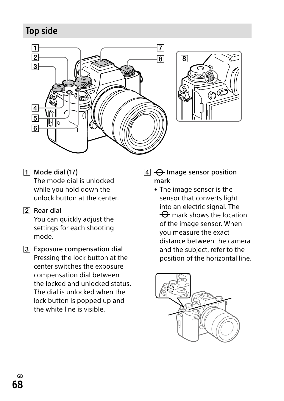 Top side | Sony ECM-674 Shotgun Microphone User Manual | Page 68 / 96