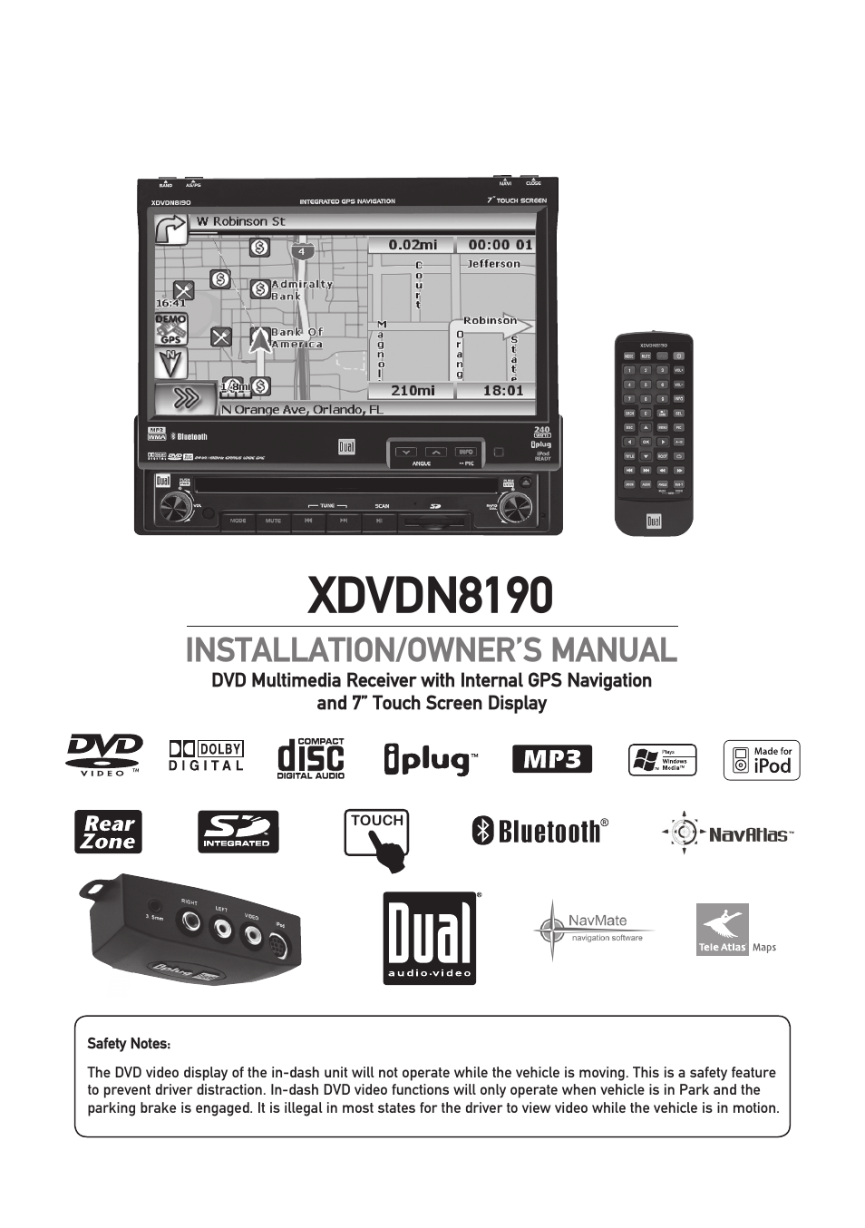 Dual XDVDN8190 User Manual | 92 pages