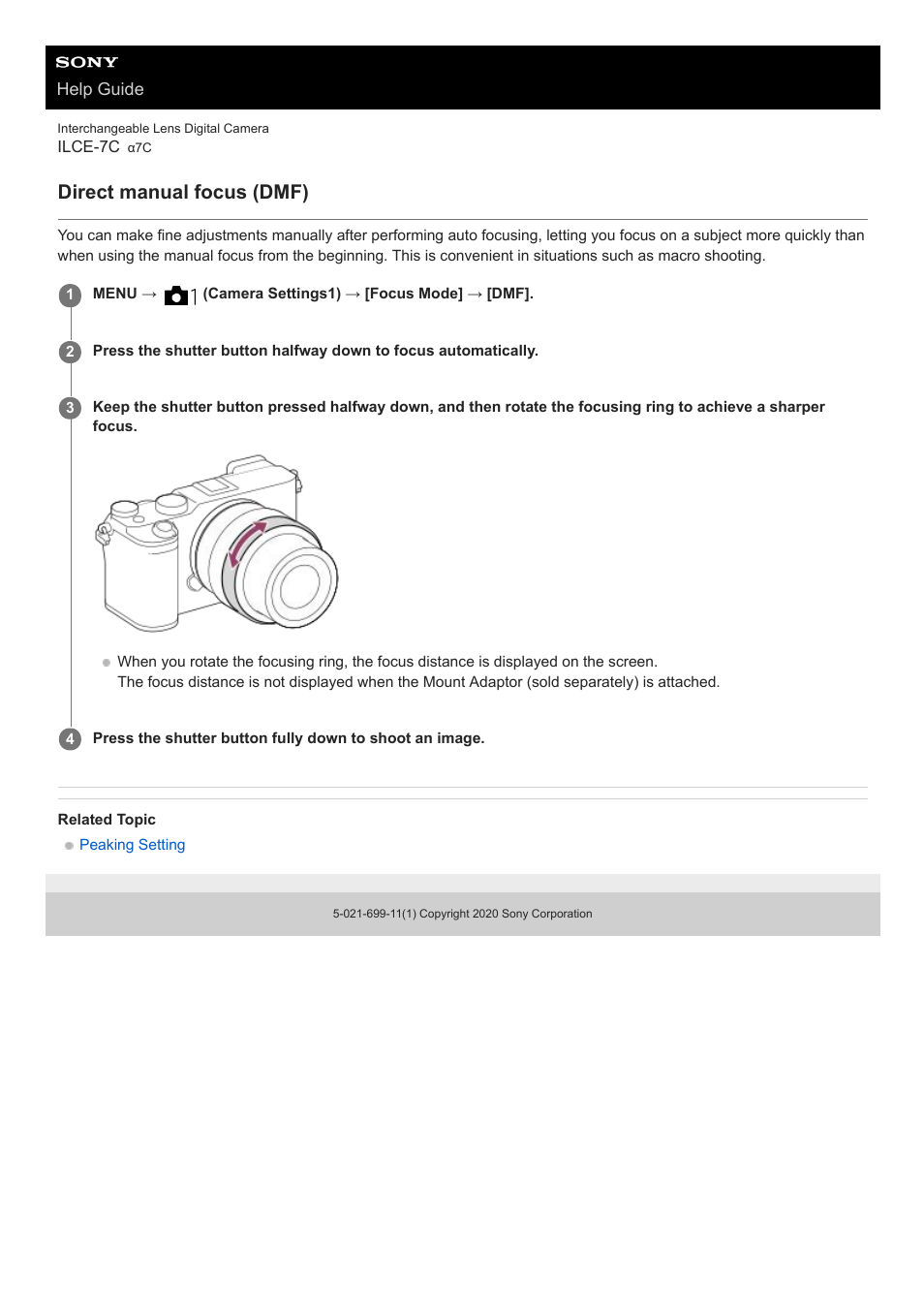 Direct manual focus (dmf) | Sony UWP-D27 2-Person Camera-Mount Wireless Omni Lavalier Microphone System (UC90: 941 to 960 MHz) User Manual | Page 119 / 661