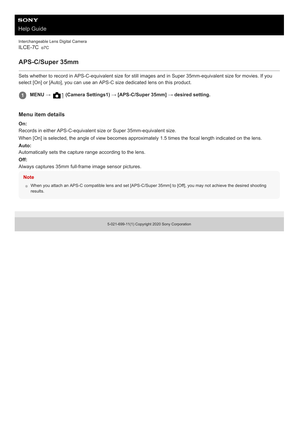Aps-c/super 35mm | Sony UWP-D27 2-Person Camera-Mount Wireless Omni Lavalier Microphone System (UC90: 941 to 960 MHz) User Manual | Page 157 / 661