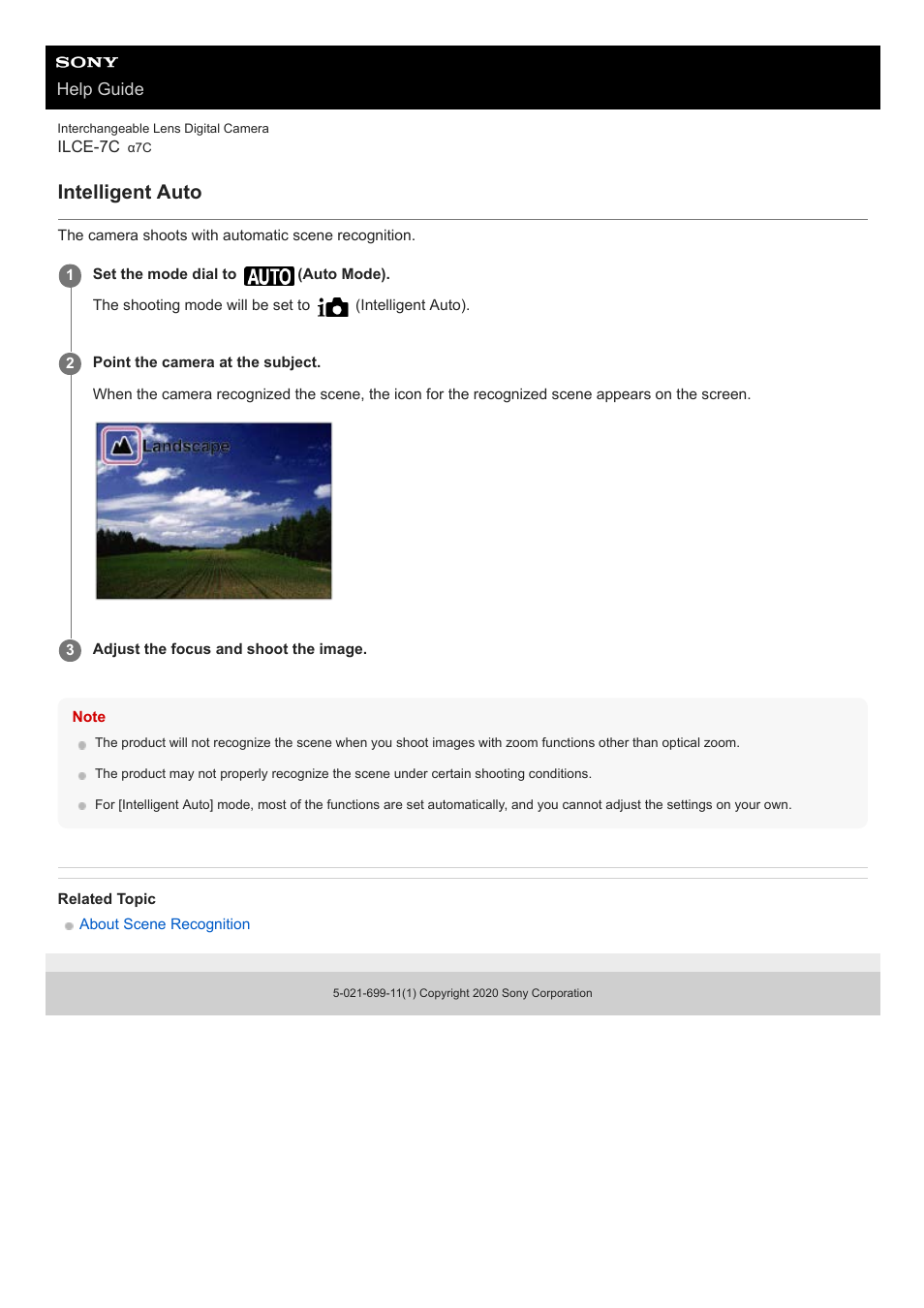 Intelligent auto | Sony UWP-D27 2-Person Camera-Mount Wireless Omni Lavalier Microphone System (UC90: 941 to 960 MHz) User Manual | Page 162 / 661