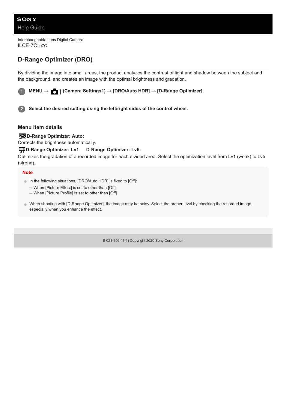 D-range optimizer (dro) | Sony UWP-D27 2-Person Camera-Mount Wireless Omni Lavalier Microphone System (UC90: 941 to 960 MHz) User Manual | Page 188 / 661