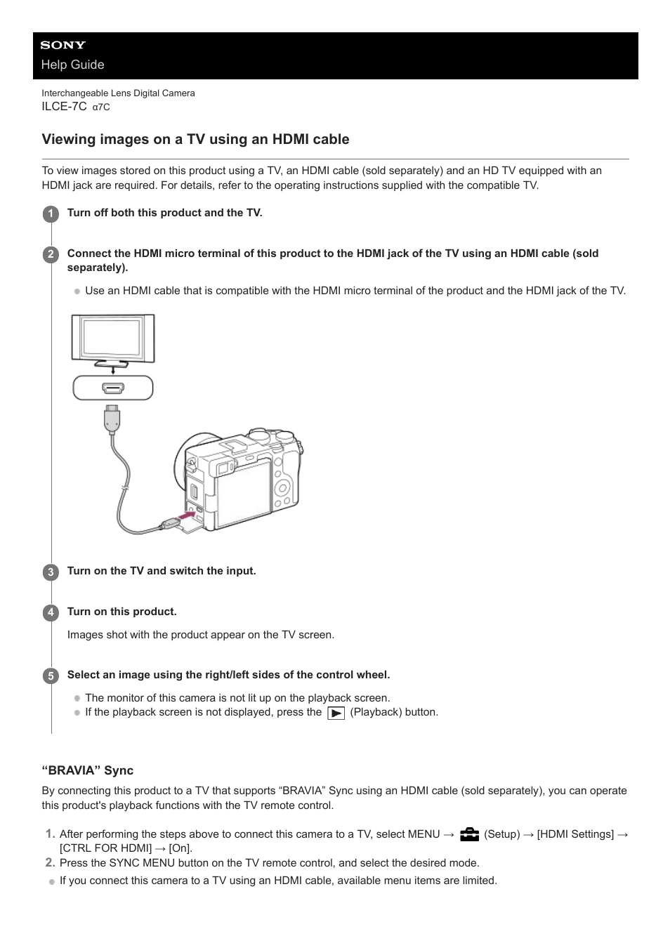 Viewing images on a tv using an hdmi cable | Sony UWP-D27 2-Person Camera-Mount Wireless Omni Lavalier Microphone System (UC90: 941 to 960 MHz) User Manual | Page 285 / 661