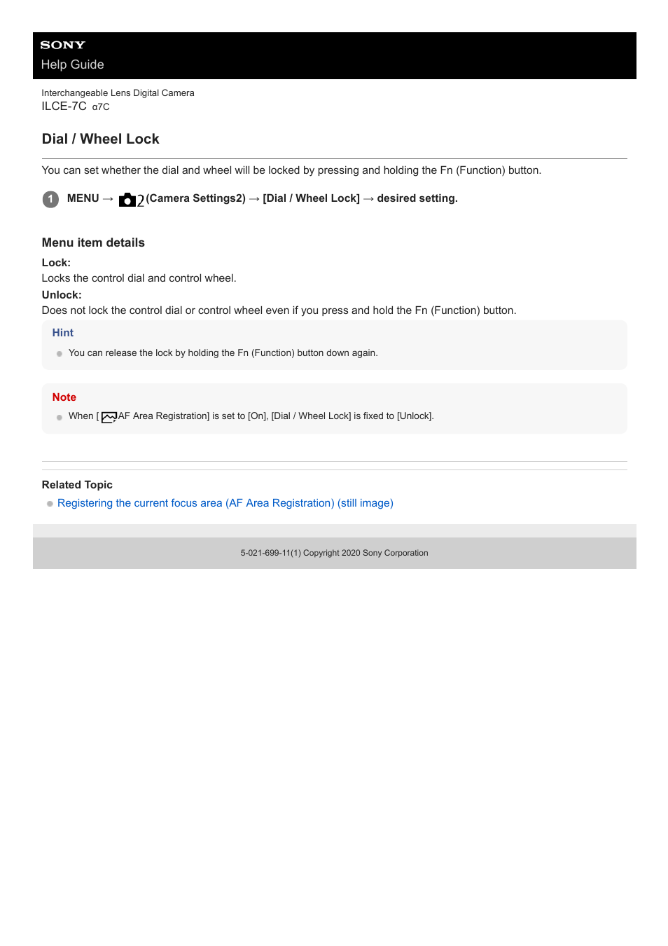 Dial / wheel lock | Sony UWP-D27 2-Person Camera-Mount Wireless Omni Lavalier Microphone System (UC90: 941 to 960 MHz) User Manual | Page 296 / 661