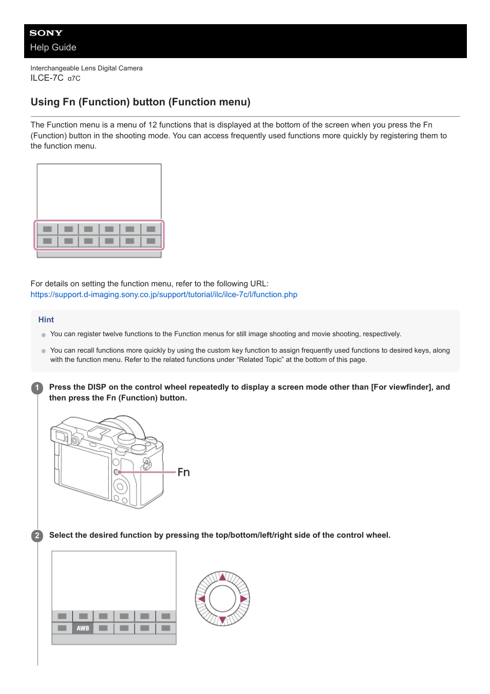 Using fn (function) button (function menu) | Sony UWP-D27 2-Person Camera-Mount Wireless Omni Lavalier Microphone System (UC90: 941 to 960 MHz) User Manual | Page 37 / 661