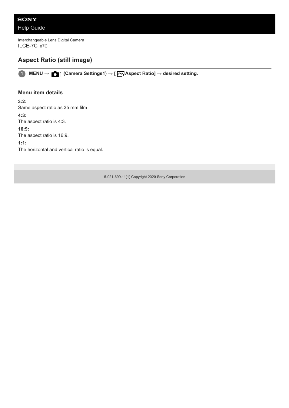 Aspect ratio (still image) | Sony UWP-D27 2-Person Camera-Mount Wireless Omni Lavalier Microphone System (UC90: 941 to 960 MHz) User Manual | Page 393 / 661