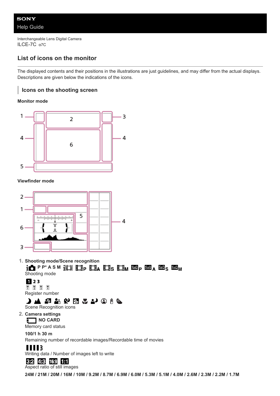 List of icons on the monitor | Sony UWP-D27 2-Person Camera-Mount Wireless Omni Lavalier Microphone System (UC90: 941 to 960 MHz) User Manual | Page 42 / 661