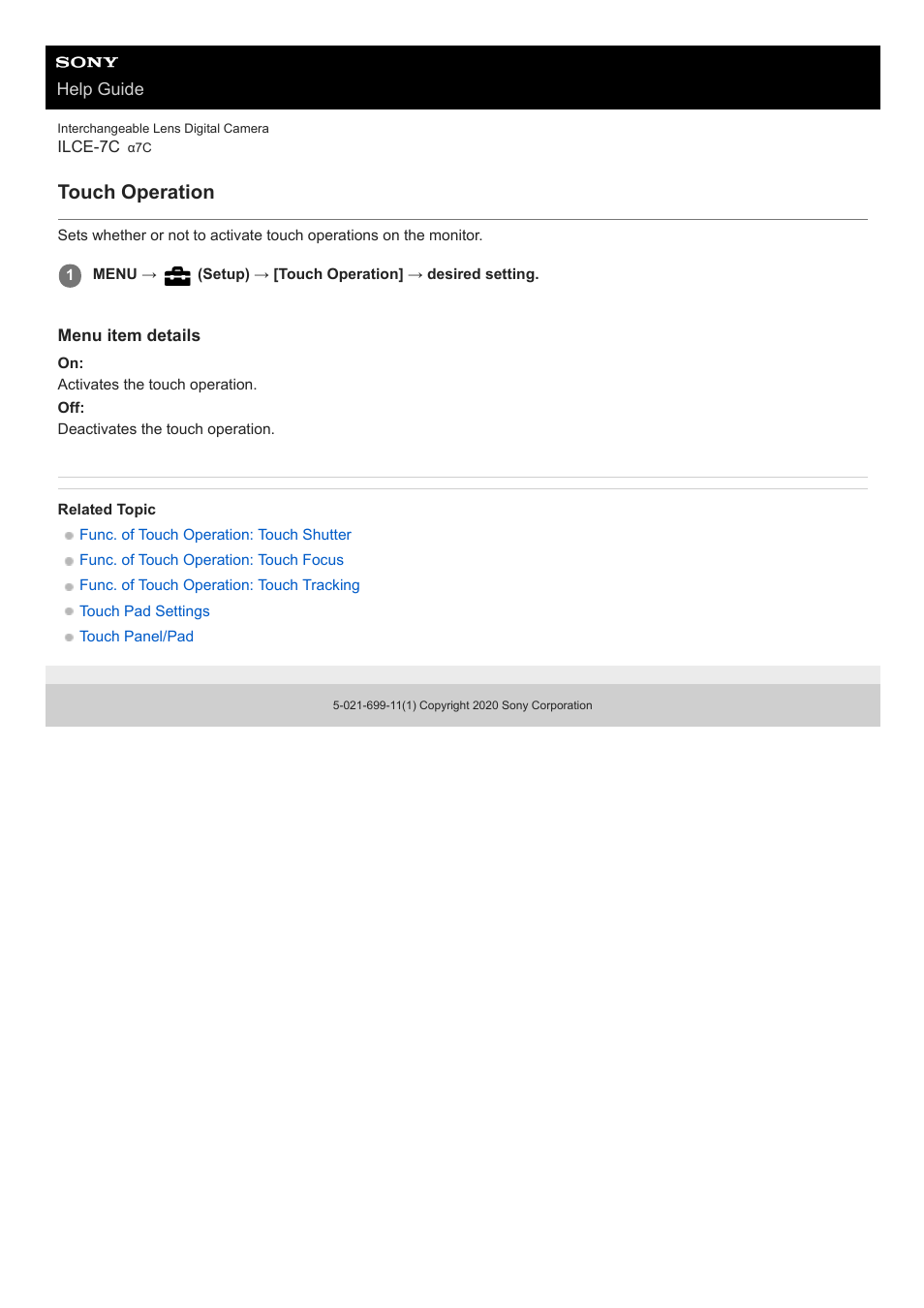 Touch operation | Sony UWP-D27 2-Person Camera-Mount Wireless Omni Lavalier Microphone System (UC90: 941 to 960 MHz) User Manual | Page 591 / 661
