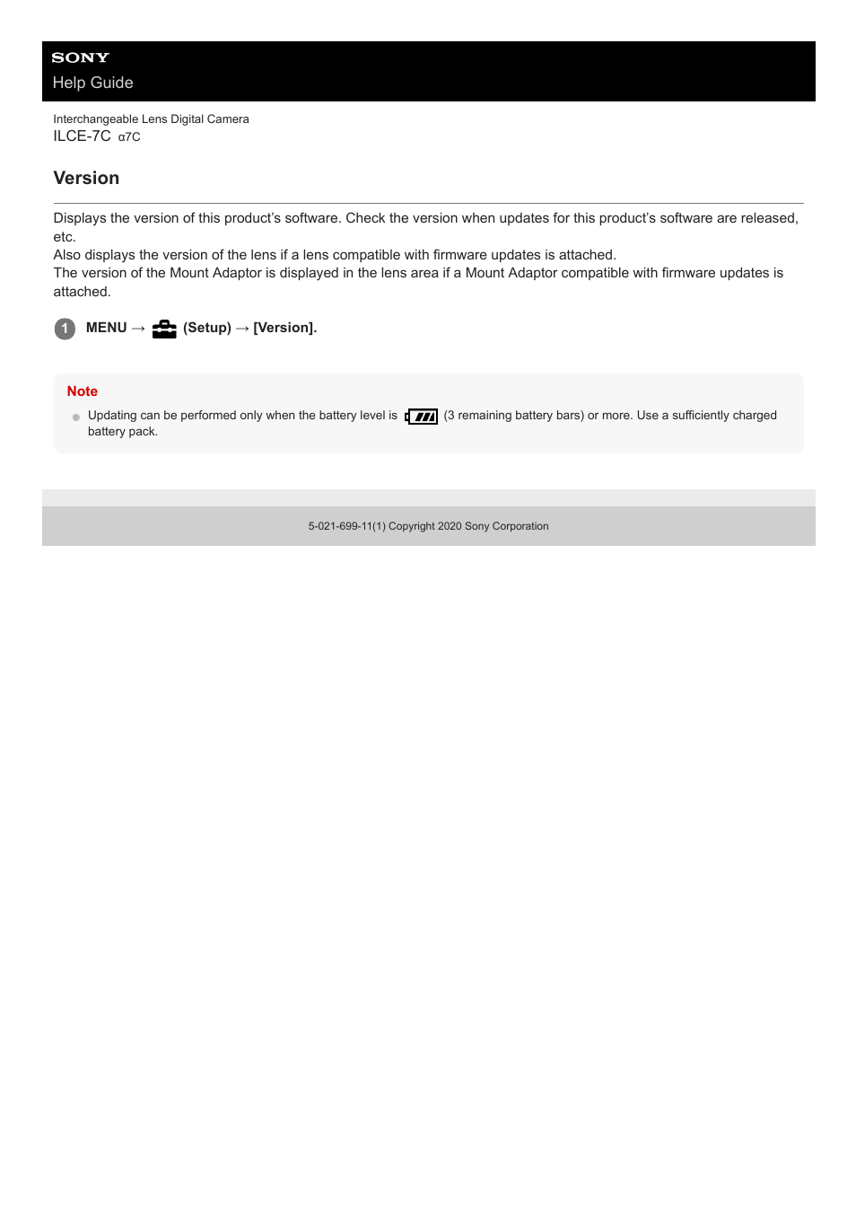 Version, Help guide | Sony UWP-D27 2-Person Camera-Mount Wireless Omni Lavalier Microphone System (UC90: 941 to 960 MHz) User Manual | Page 621 / 661