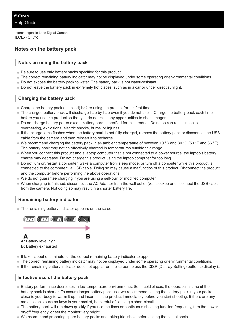 Notes on the battery pack | Sony UWP-D27 2-Person Camera-Mount Wireless Omni Lavalier Microphone System (UC90: 941 to 960 MHz) User Manual | Page 63 / 661