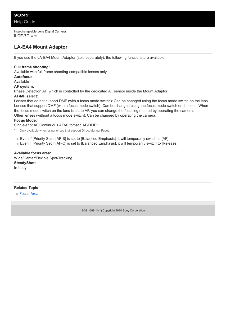 La-ea4 mount adaptor | Sony UWP-D27 2-Person Camera-Mount Wireless Omni Lavalier Microphone System (UC90: 941 to 960 MHz) User Manual | Page 74 / 661