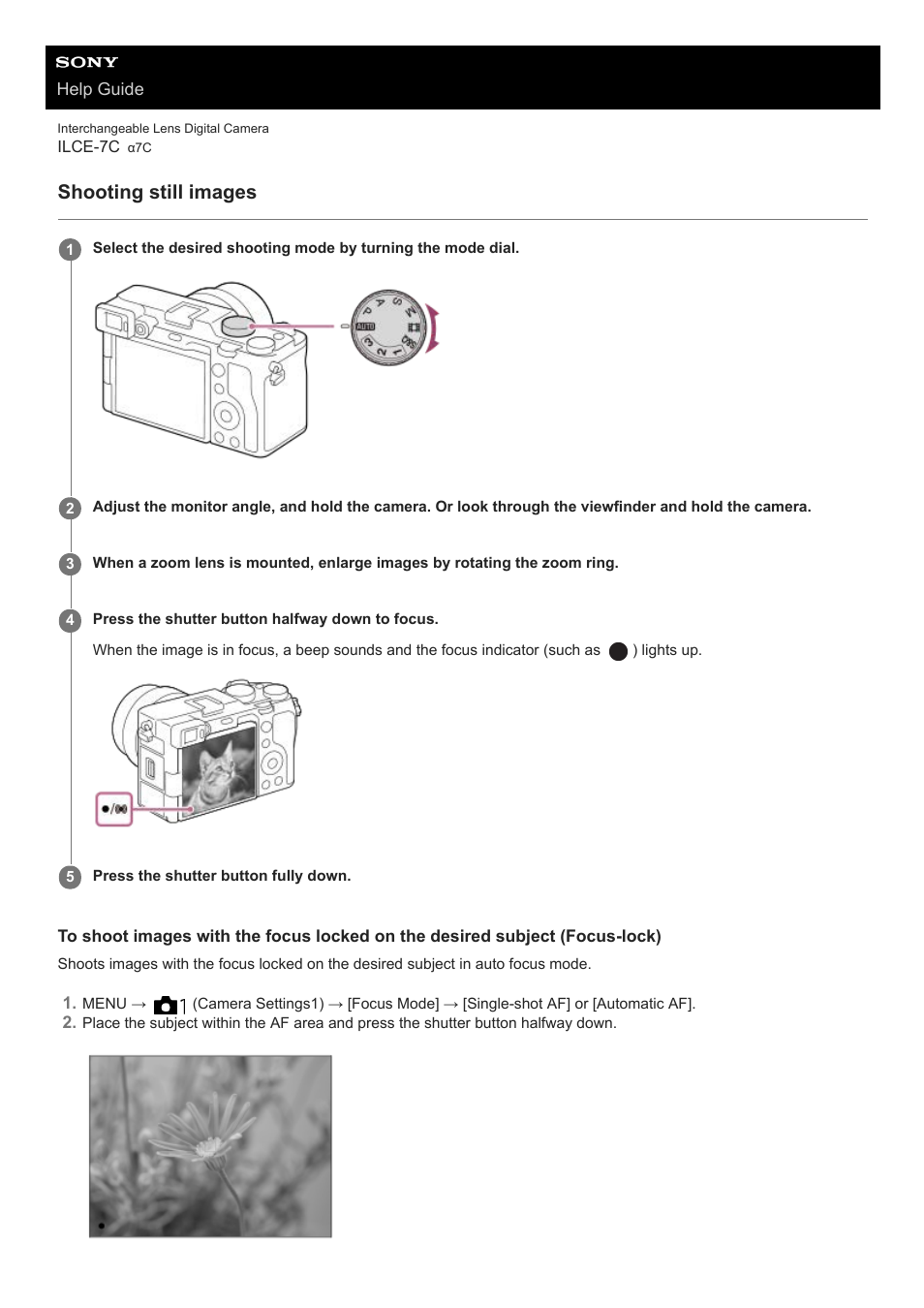 Shooting still images | Sony UWP-D27 2-Person Camera-Mount Wireless Omni Lavalier Microphone System (UC90: 941 to 960 MHz) User Manual | Page 79 / 661
