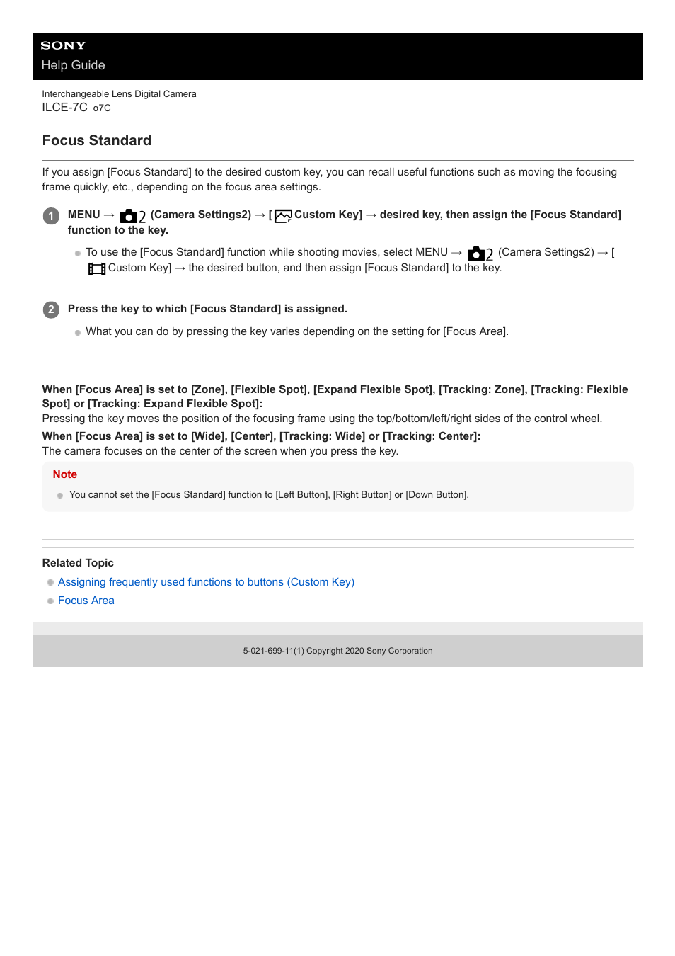 Focus standard | Sony UWP-D27 2-Person Camera-Mount Wireless Omni Lavalier Microphone System (UC90: 941 to 960 MHz) User Manual | Page 88 / 661