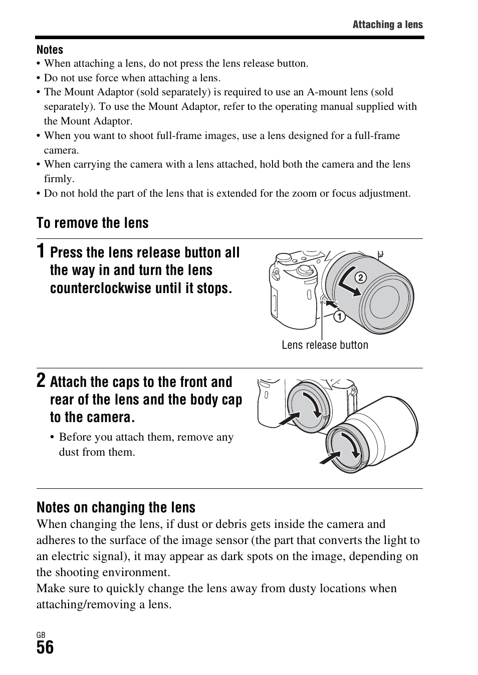 Sony Battery Charger/AC Adapter for BP-U Batteries User Manual | Page 56 / 100