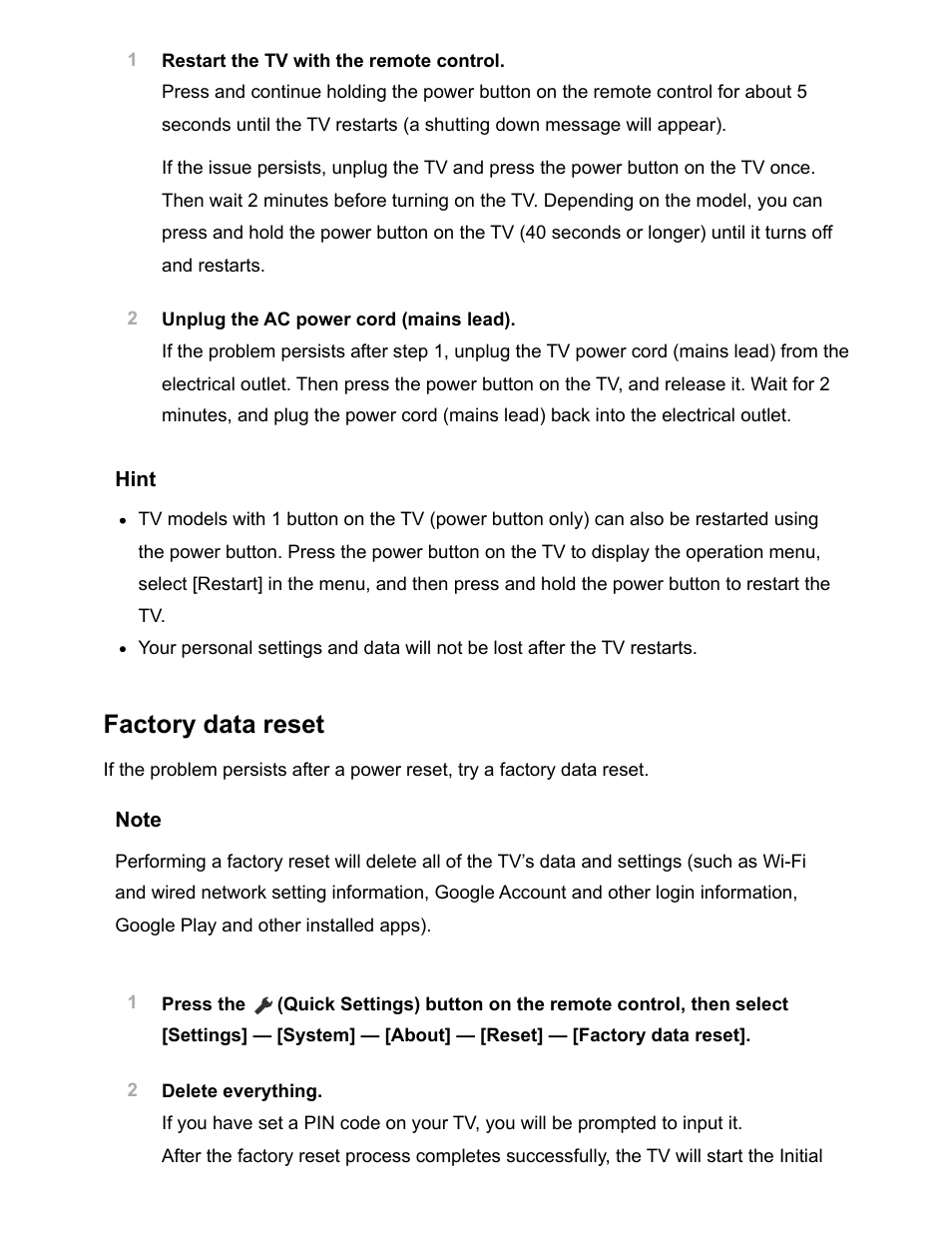 Factory data reset | Sony NPA-MQZ1K Multi Battery Adapter Kit User Manual | Page 114 / 147