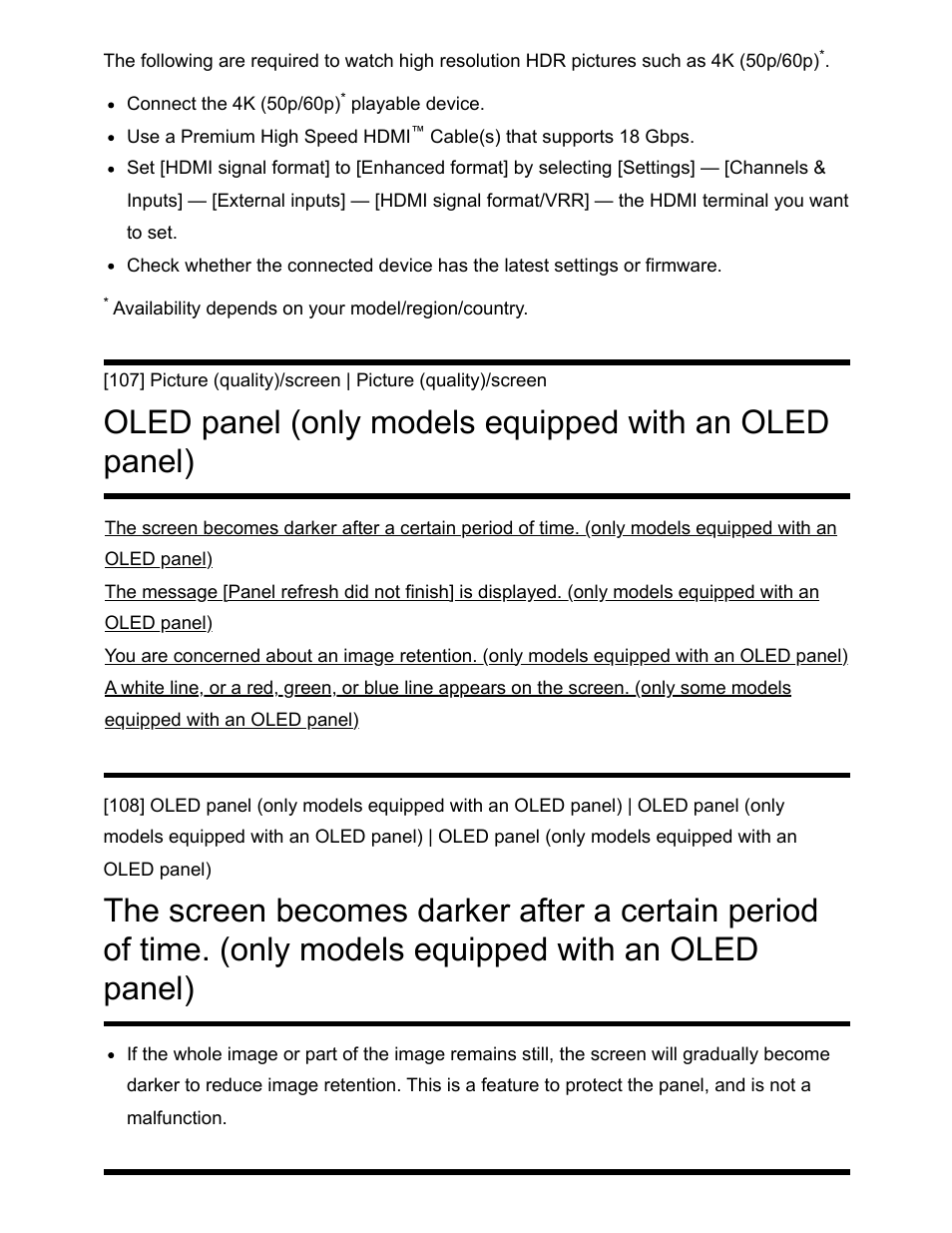 Oled panel) [108 | Sony NPA-MQZ1K Multi Battery Adapter Kit User Manual | Page 117 / 147