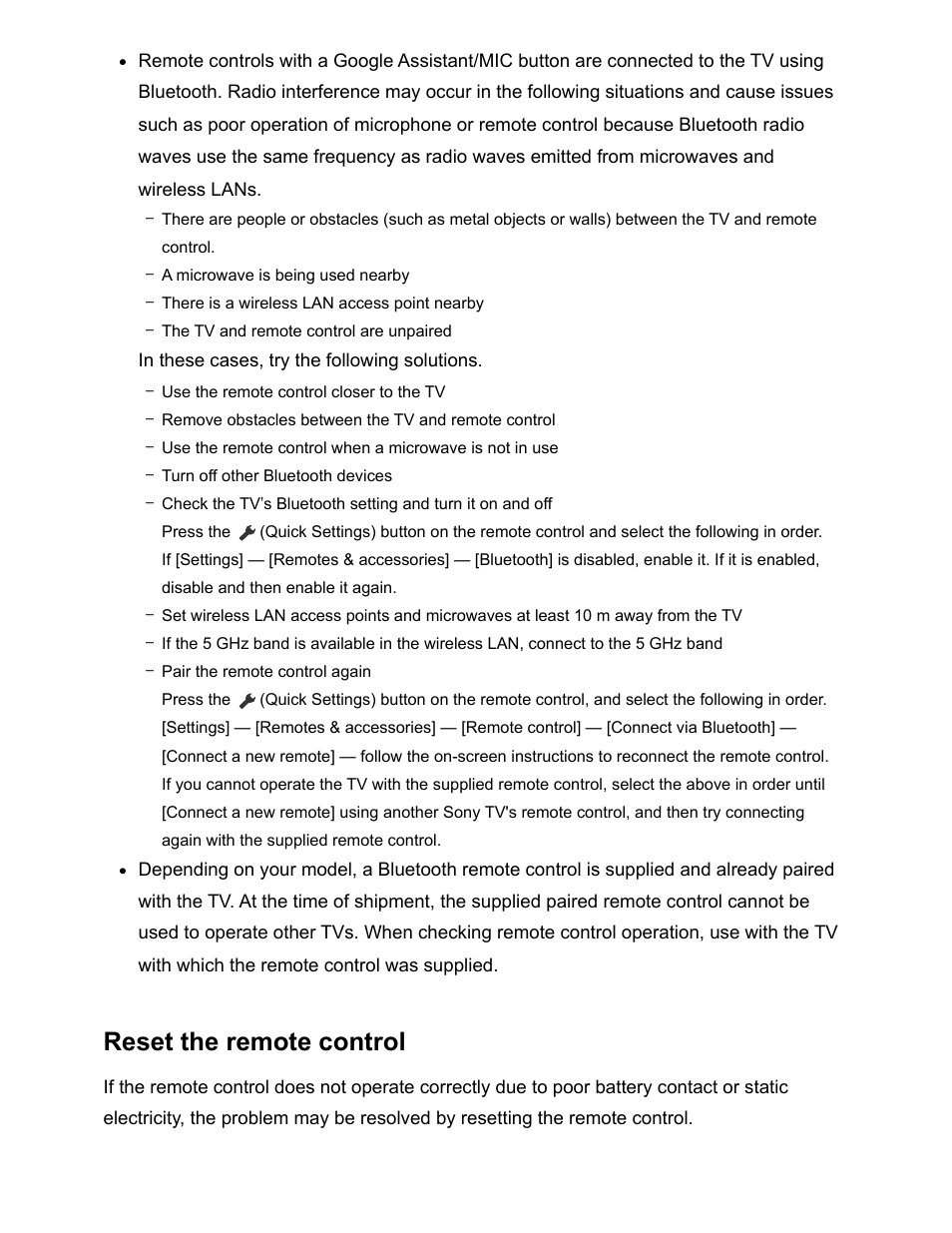 Reset the remote control | Sony NPA-MQZ1K Multi Battery Adapter Kit User Manual | Page 130 / 147