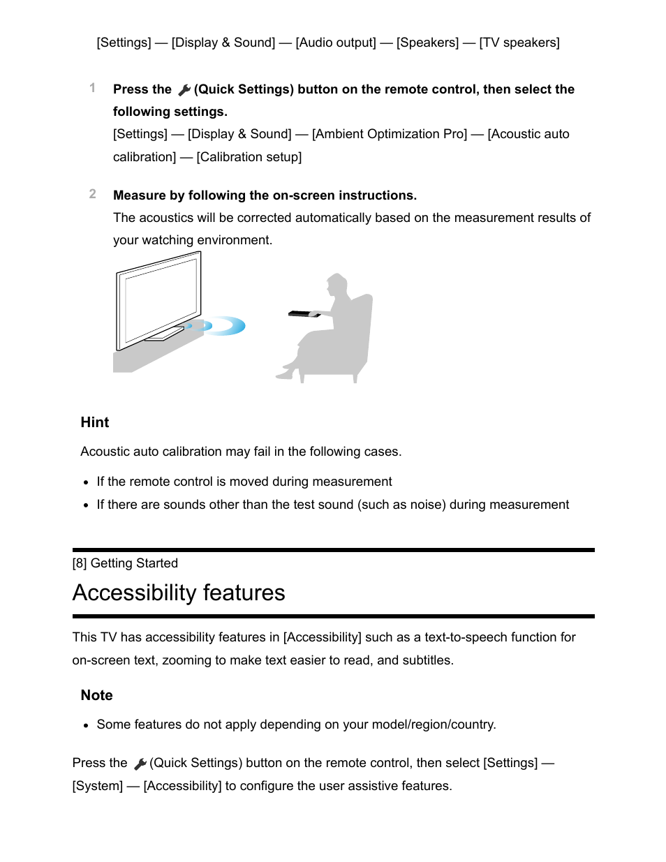 Accessibility features [8, Accessibility features | Sony NPA-MQZ1K Multi Battery Adapter Kit User Manual | Page 17 / 147