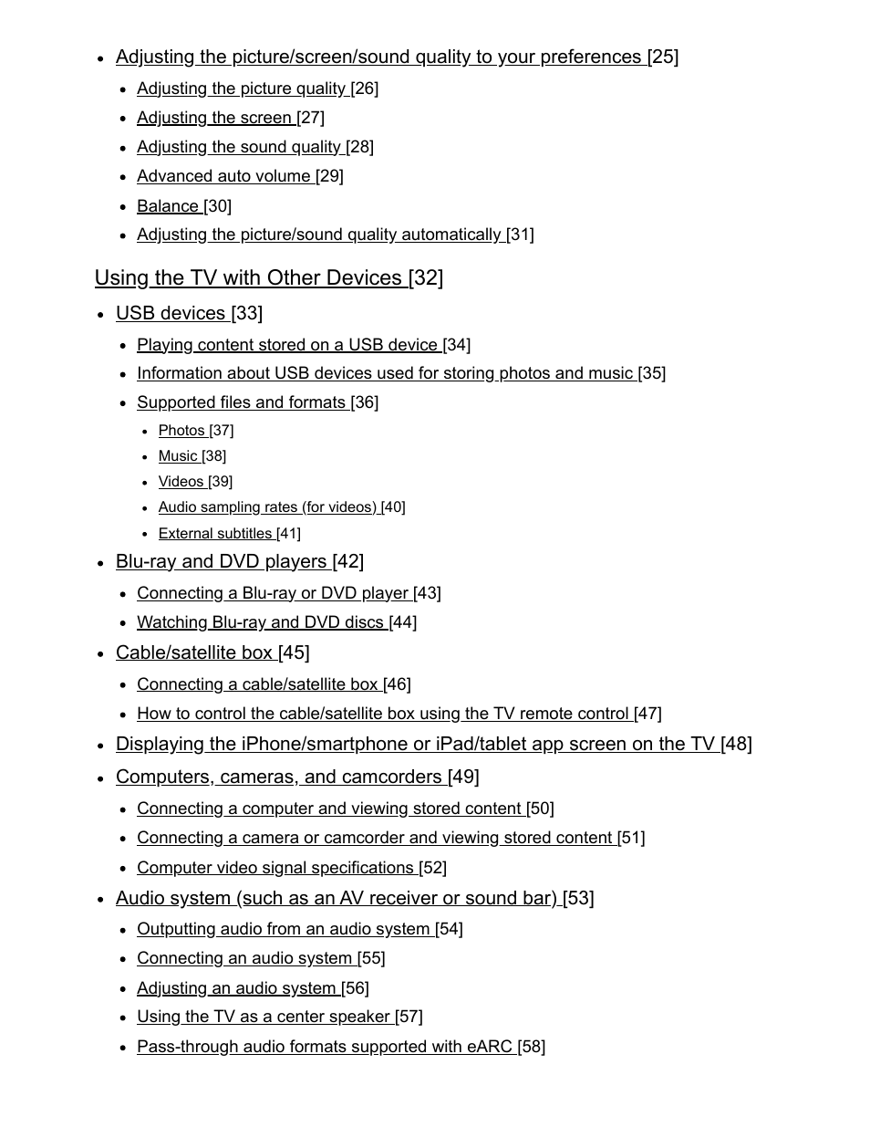 Using the tv with other devices [32 | Sony NPA-MQZ1K Multi Battery Adapter Kit User Manual | Page 2 / 147