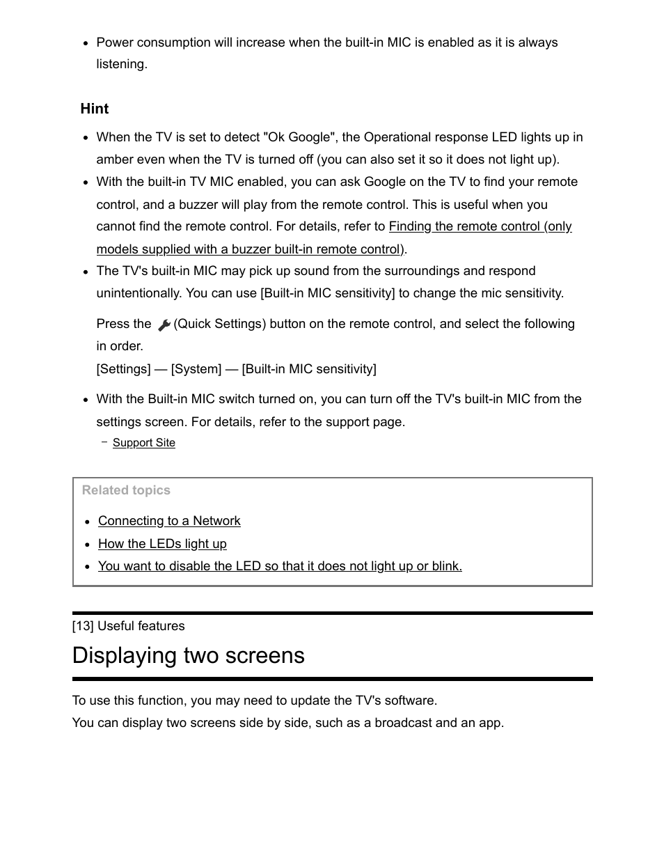 Displaying two screens [13, Displaying two screens | Sony NPA-MQZ1K Multi Battery Adapter Kit User Manual | Page 22 / 147