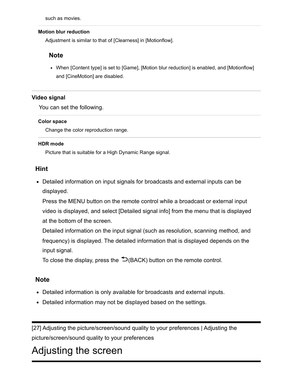 Adjusting the screen [27, Adjusting the screen | Sony NPA-MQZ1K Multi Battery Adapter Kit User Manual | Page 39 / 147