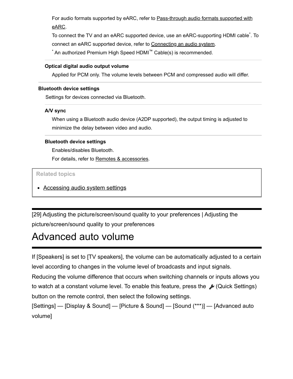 Advanced auto volume [29, Advanced auto volume | Sony NPA-MQZ1K Multi Battery Adapter Kit User Manual | Page 44 / 147