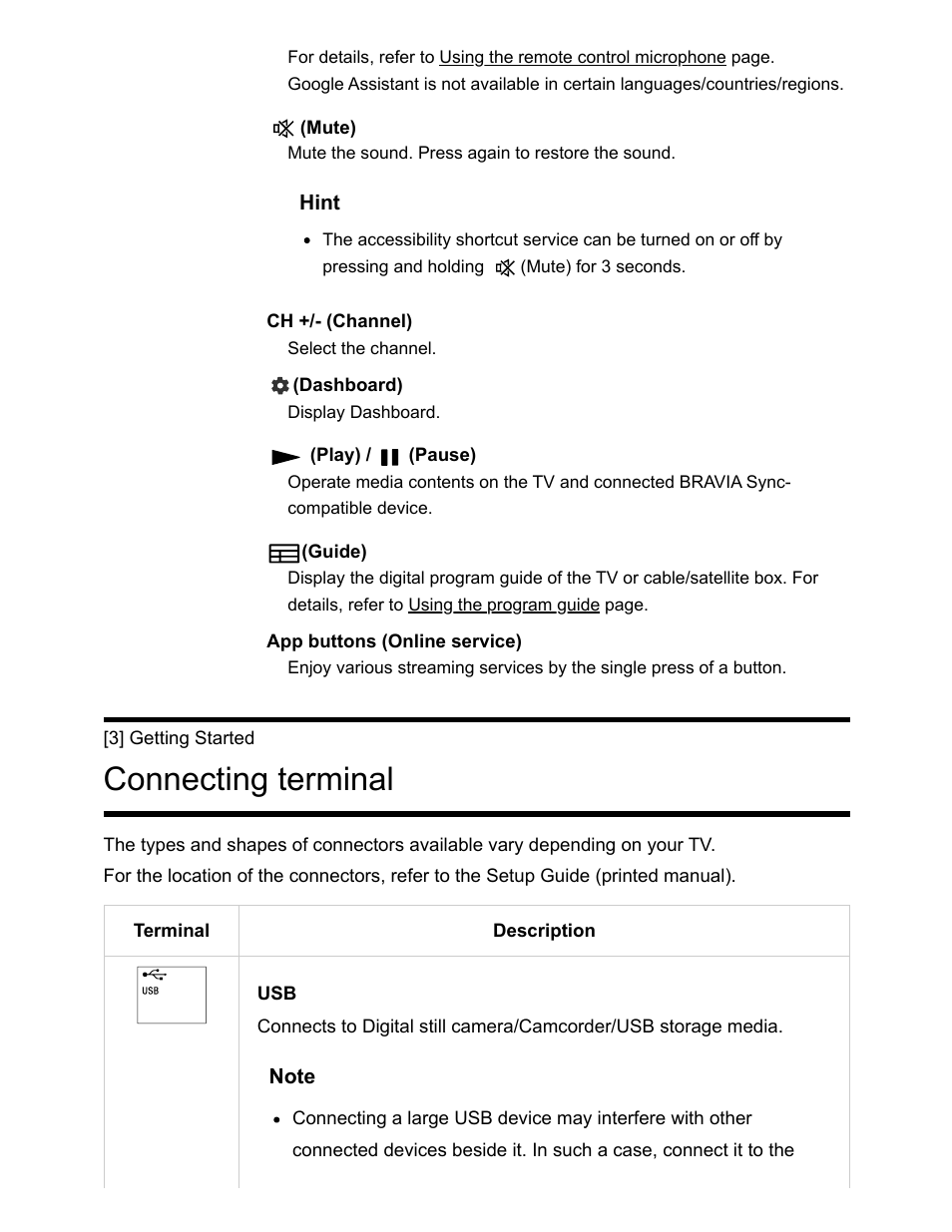 Connecting terminal [3, Connecting terminal | Sony NPA-MQZ1K Multi Battery Adapter Kit User Manual | Page 8 / 147