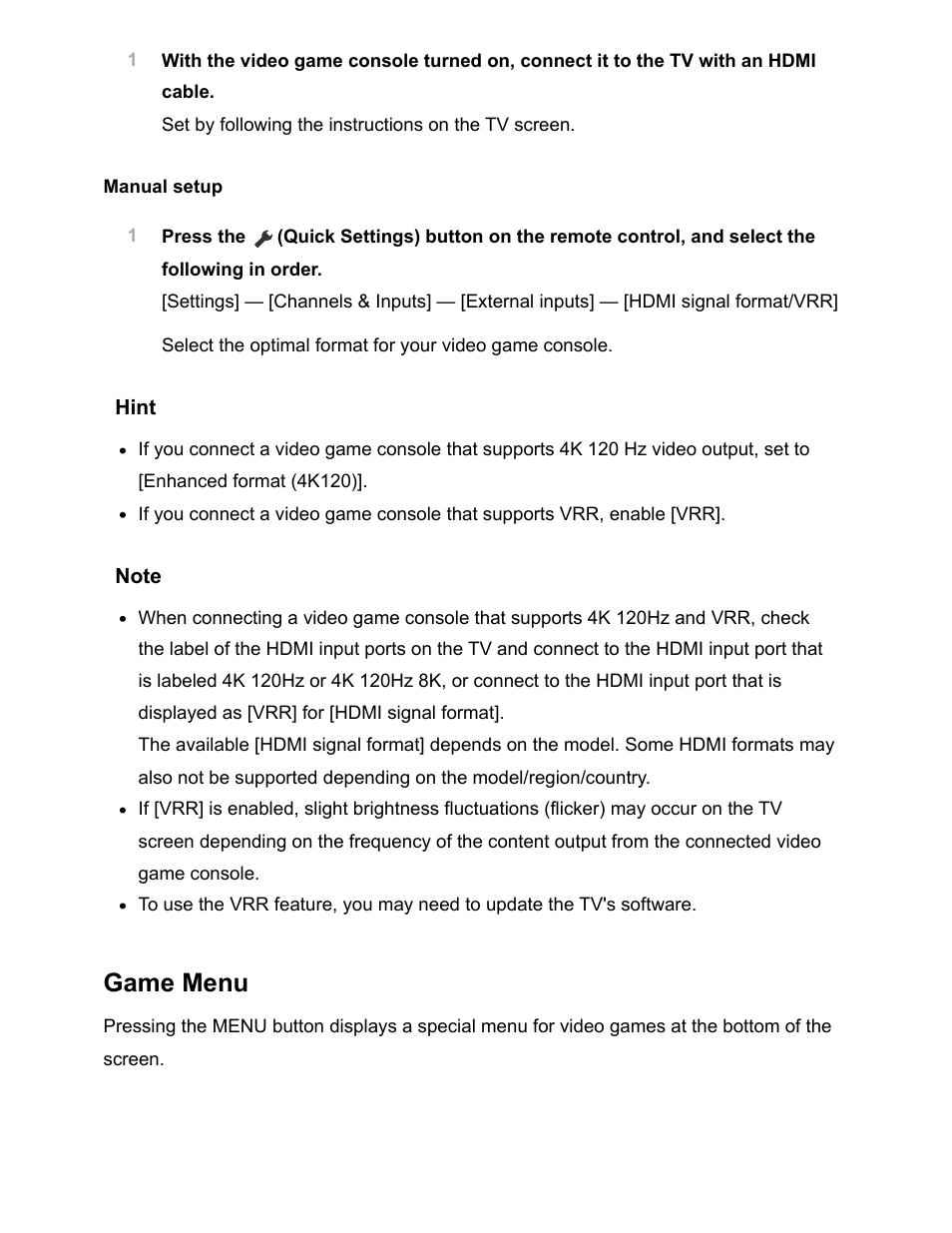 Game menu | Sony NPA-MQZ1K Multi Battery Adapter Kit User Manual | Page 83 / 147