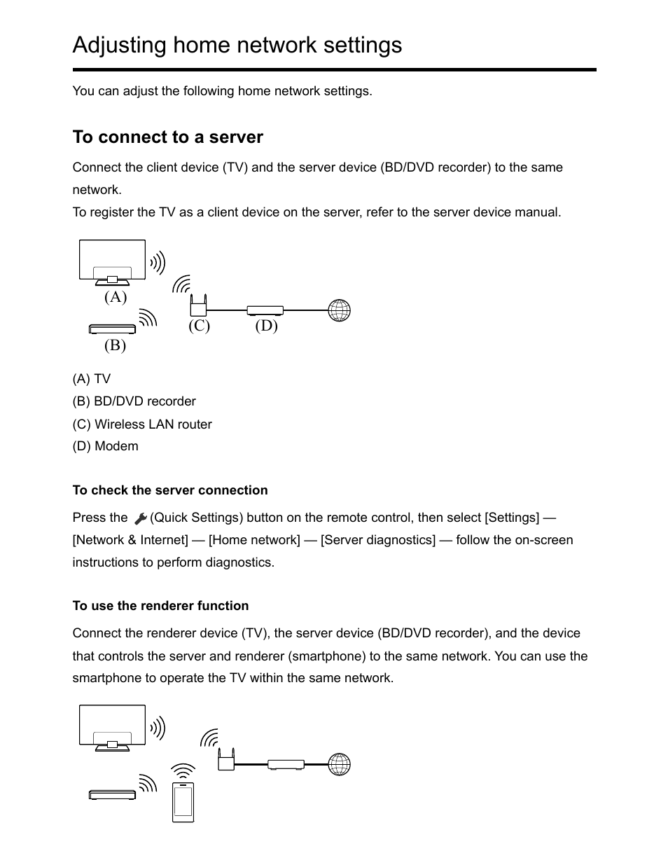 Adjusting home network settings | Sony NPA-MQZ1K Multi Battery Adapter Kit User Manual | Page 98 / 147