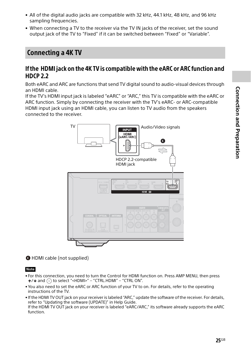 Connecting a 4k tv | Sony BDP-S1700 Blu-ray Disc Player User Manual | Page 25 / 64