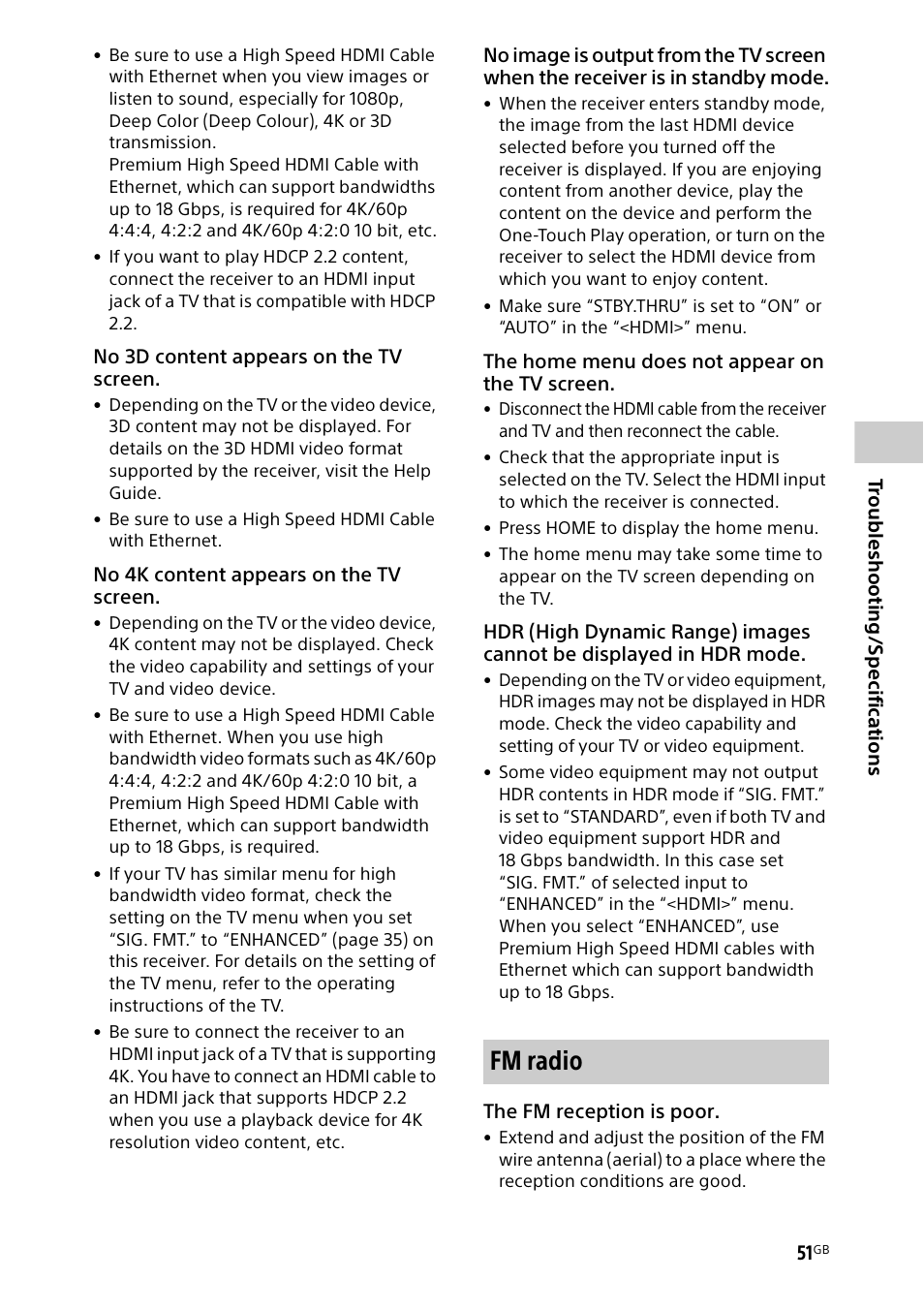 Fm radio | Sony BDP-S1700 Blu-ray Disc Player User Manual | Page 51 / 64