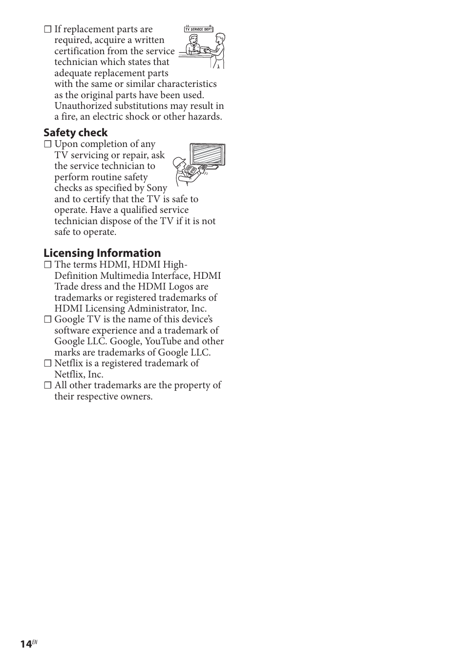 Licensing information | Sony BDP-BX370 Network Blu-ray Disc Player User Manual | Page 14 / 44