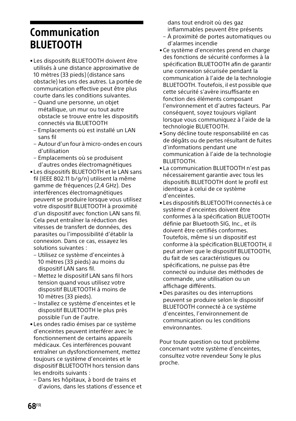 Communication bluetooth | Sony UBP-X700M HDR 4K UHD Network Blu-ray Disc Player User Manual | Page 138 / 226