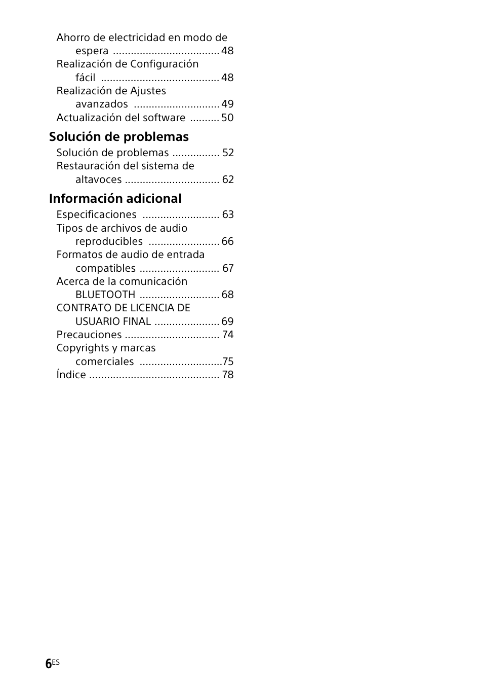 Solución de problemas, Información adicional | Sony UBP-X700M HDR 4K UHD Network Blu-ray Disc Player User Manual | Page 154 / 226